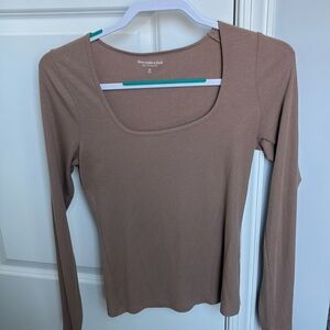 Abercrombie Squared Neck Long Sleeve Top